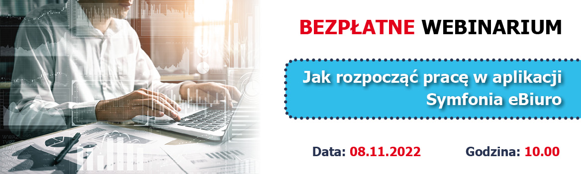 Banner reklamujący webinarium Symfonii eBiuro
